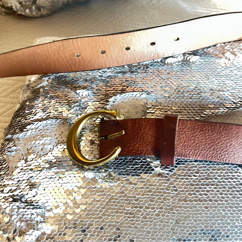Coach Brown Gold Leather Belt Classic Design - Picture 3 of 8